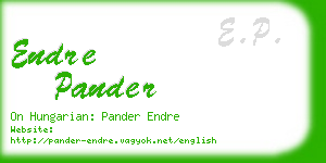 endre pander business card